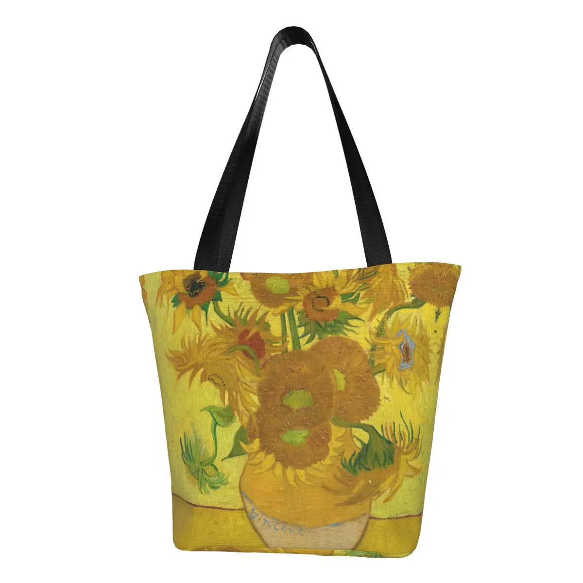 Сумка-тоут Twelve Sunflowers для покупок в продуктовых магазинах, картина Винсента Ван Гога, холст, сумка для покупок, сумки большой емкости