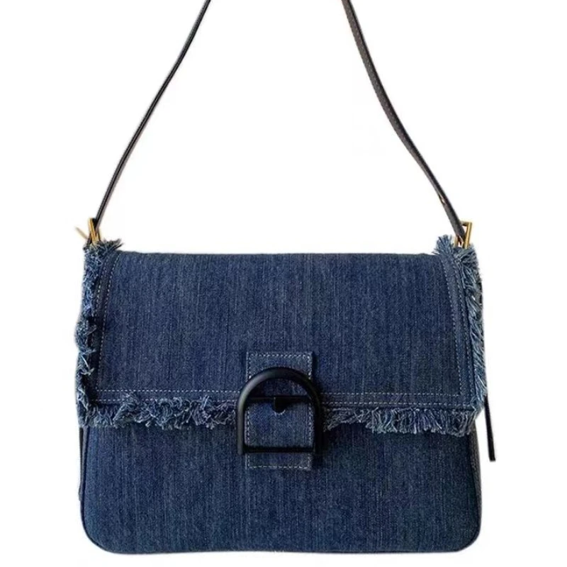 Сумка через плечо, женские сумки для уличных девушек, модный повседневный джинсовый чехол, сумка-мессенджер Bolso Mujer