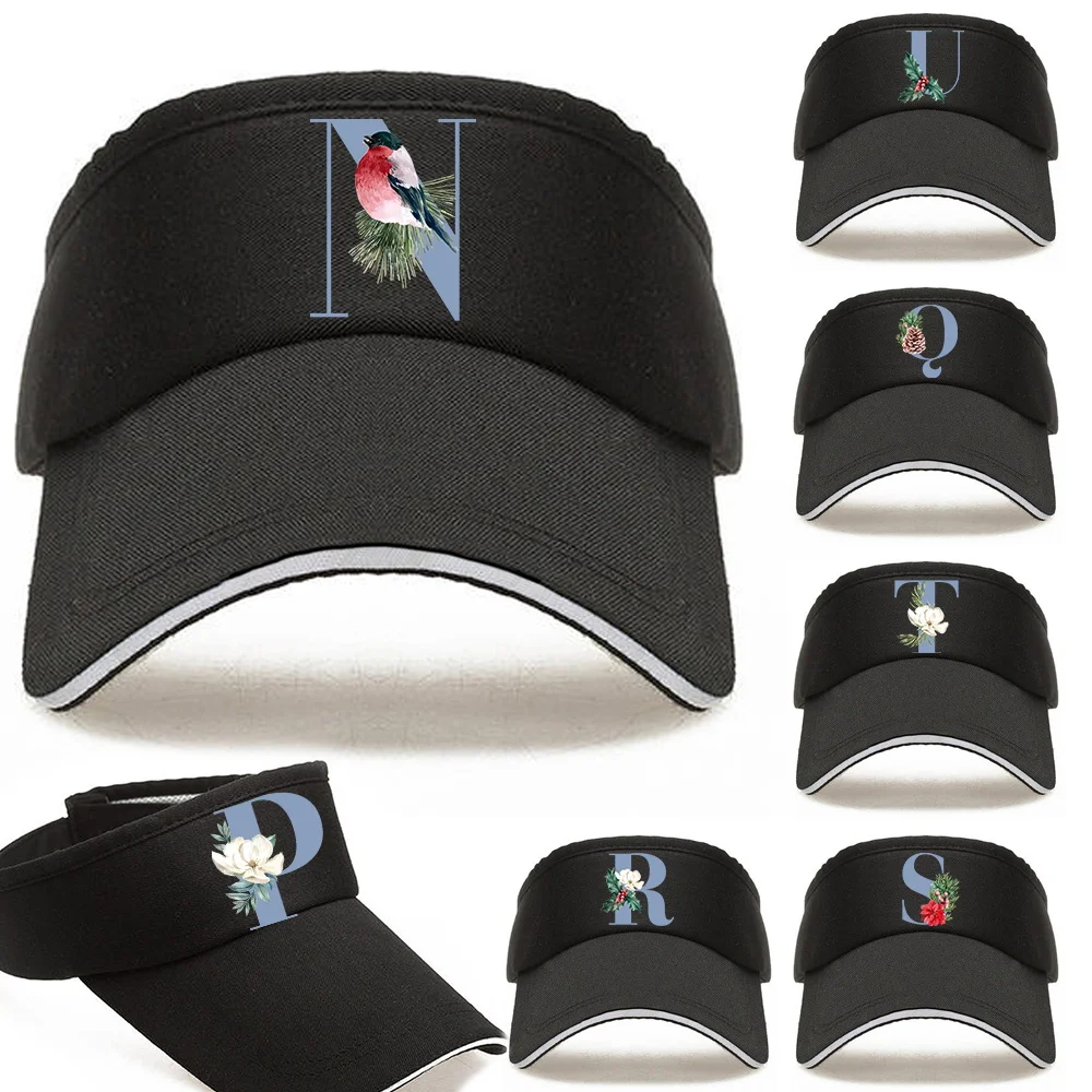 Теннисные кепки женские регулируемые спортивные дышащие солнцезащитные шляпы с козырьком Сверху Пустой Синий буквенный принт Солнцезащитная кепка для тенниса гольфа бега