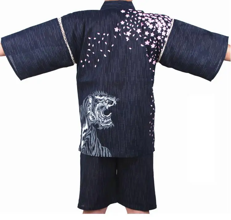 Традиционные мужские комплекты банных кимоно Юката с принтом, Летний Хлопчатобумажный мужской халат, пижамный комплект, костюмы самураев для косплея в японском стиле