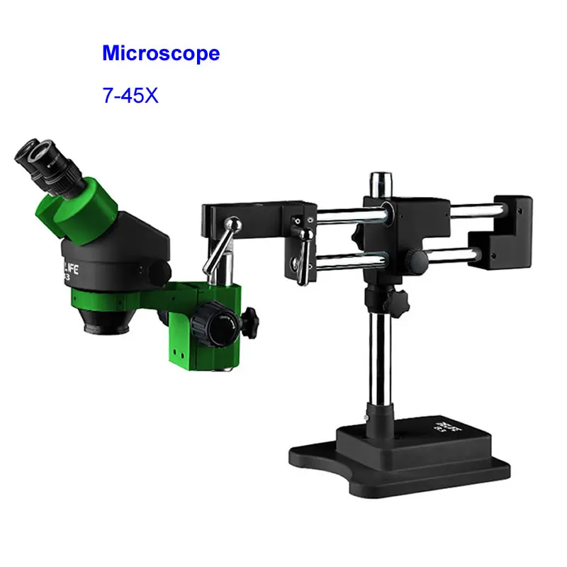 Тринокулярный Стерео Бинокулярный Микроскоп с Непрерывным Увеличением 7-45X Микроскоп с Увеличительным Стеклом для Телефона PCB Электронное Ремонтное Устройство RL-M3