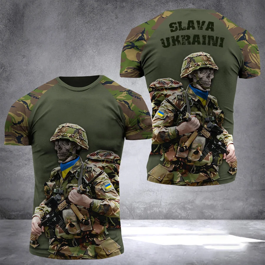 Украина, мужские футболки, рубашка с украинским флагом, 3D-принт, летний трикотаж Оверсайз с короткими рукавами, 2023, новые модные детские футболки