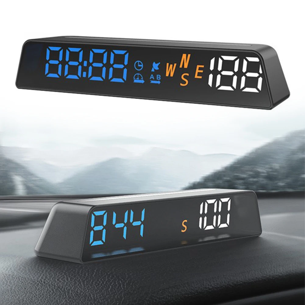 Универсальный автомобильный HUD, цифровой GPS-спидометр, головной HD-дисплей, светодиодная сигнализация о превышении скорости, Встроенный высокоточный GPS-модуль / датчик освещенности