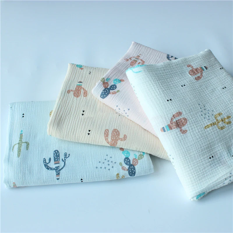Хлопчатобумажная двухслойная марлевая ткань для шитья из крепа 140x50 см, для изготовления детского летнего охлаждающего одеяла, лоскутного одеяла для домашней одежды