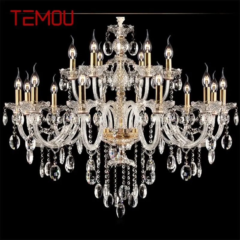 Хрустальная люстра TEMOU в европейском стиле, Подвесная светодиодная свеча, Подвесной светильник, Декоративные светильники для дома, гостиной