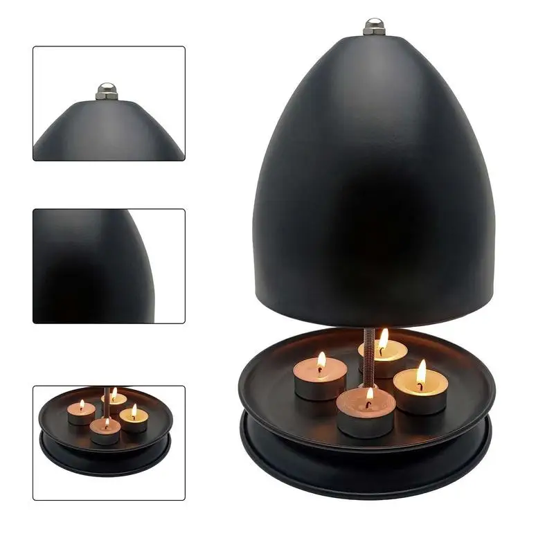 Черный подсвечник для подогрева свечей, маленькая Настольная лампа для подогрева рук, форма чайной лампы, подсвечник для духовки, удобный для внутреннего дворика в саду