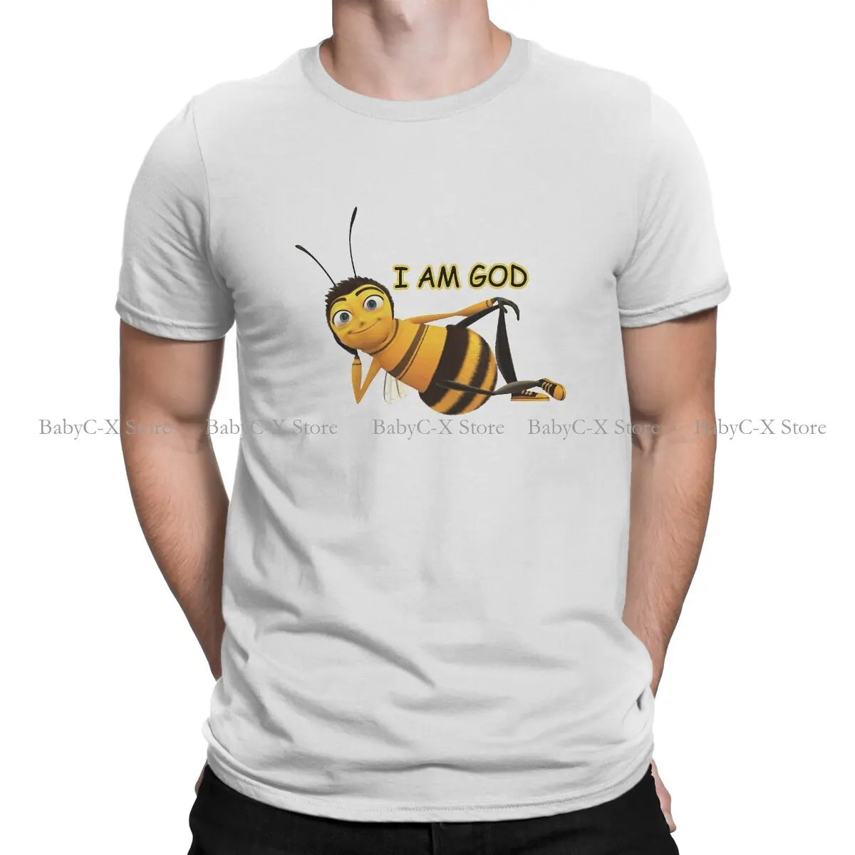 Я БОГ, специальная футболка из полиэстера с героями мультфильма Bee Movie Барри Би Байсона, удобная подарочная одежда нового дизайна, футболки разного размера